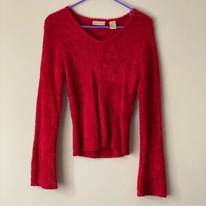 Apostrophe Red Fluffy Sweater Perfect for Christmas/ Winter Size Medium